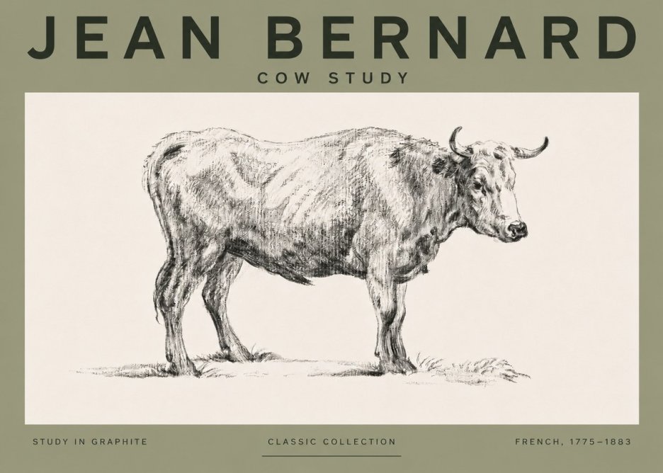 Jean Bernard Cow Study No4 - Juliste
