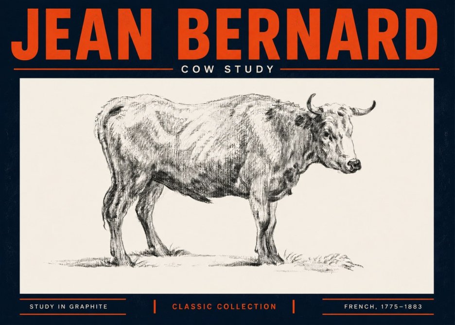 Jean Bernard Cow Study No5 - Juliste