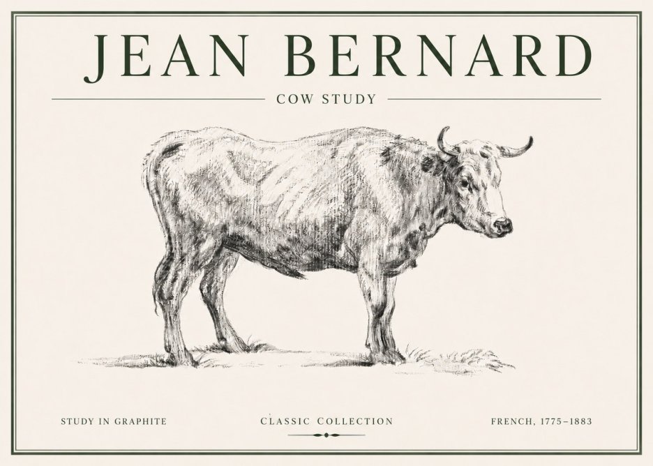 Jean Bernard Cow Study No6 - Juliste