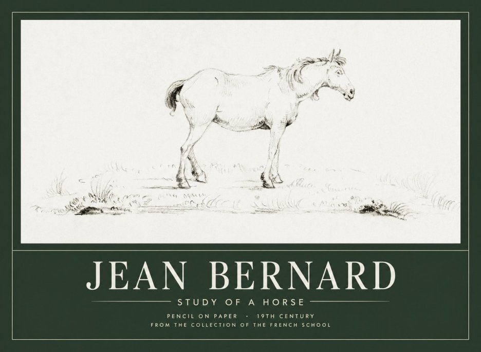 Jean Bernard Study of a Horse IV No1 - Juliste