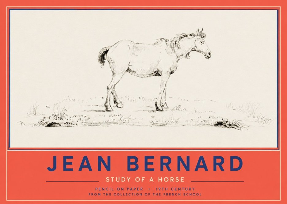 Jean Bernard Study of a Horse IV No2 - Juliste