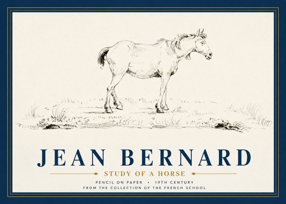 Jean Bernard Study of a Horse IV No4 - Juliste