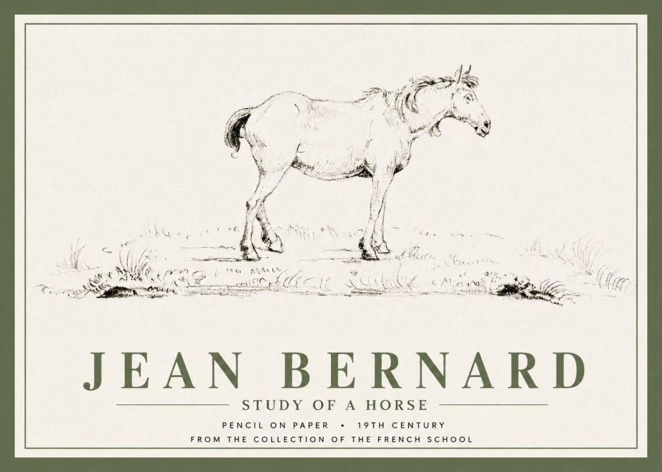 Jean Bernard Study of a Horse IV No5 - Juliste