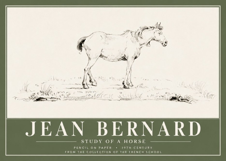Jean Bernard Study of a Horse IV No6 - Juliste