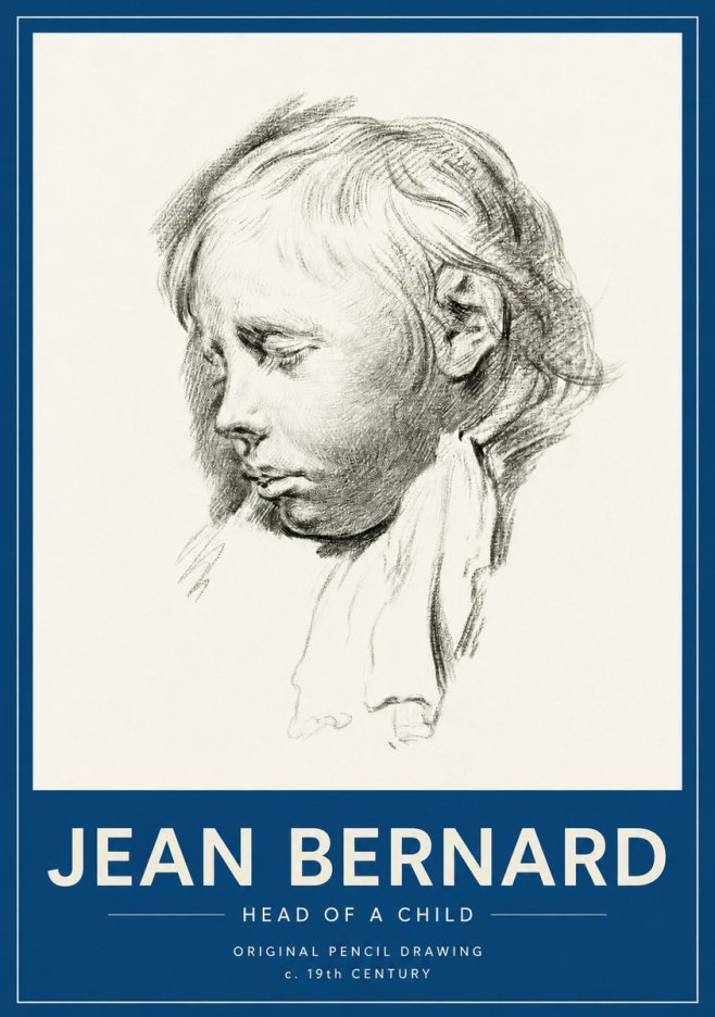Jean Bernard Head of a Child No2 - Juliste