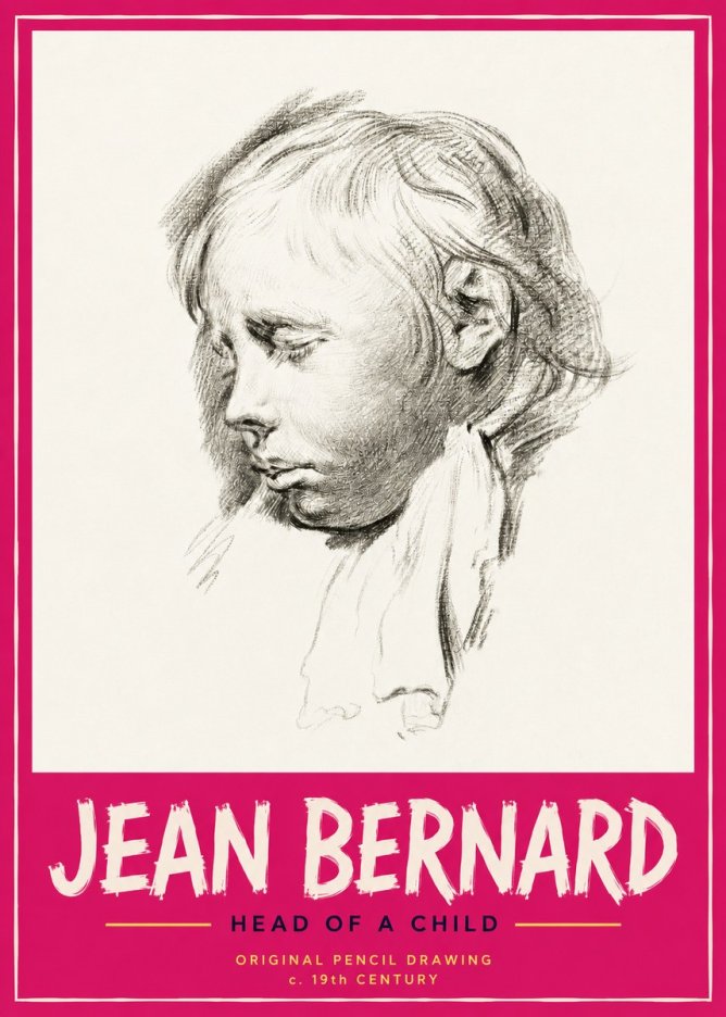 Jean Bernard Head of a Child No3 - Juliste