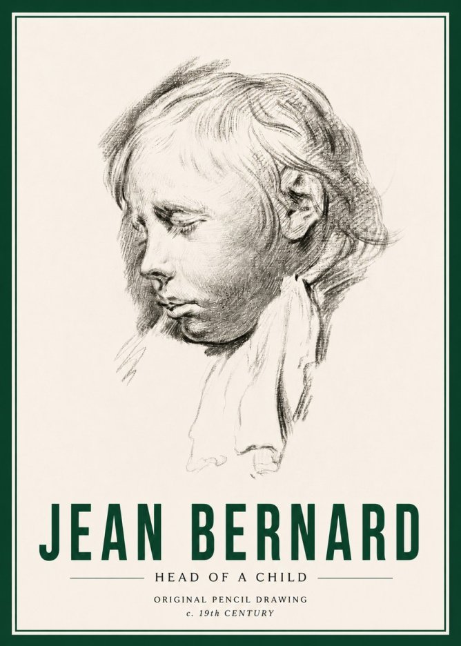 Jean Bernard Head of a Child No4 - Juliste