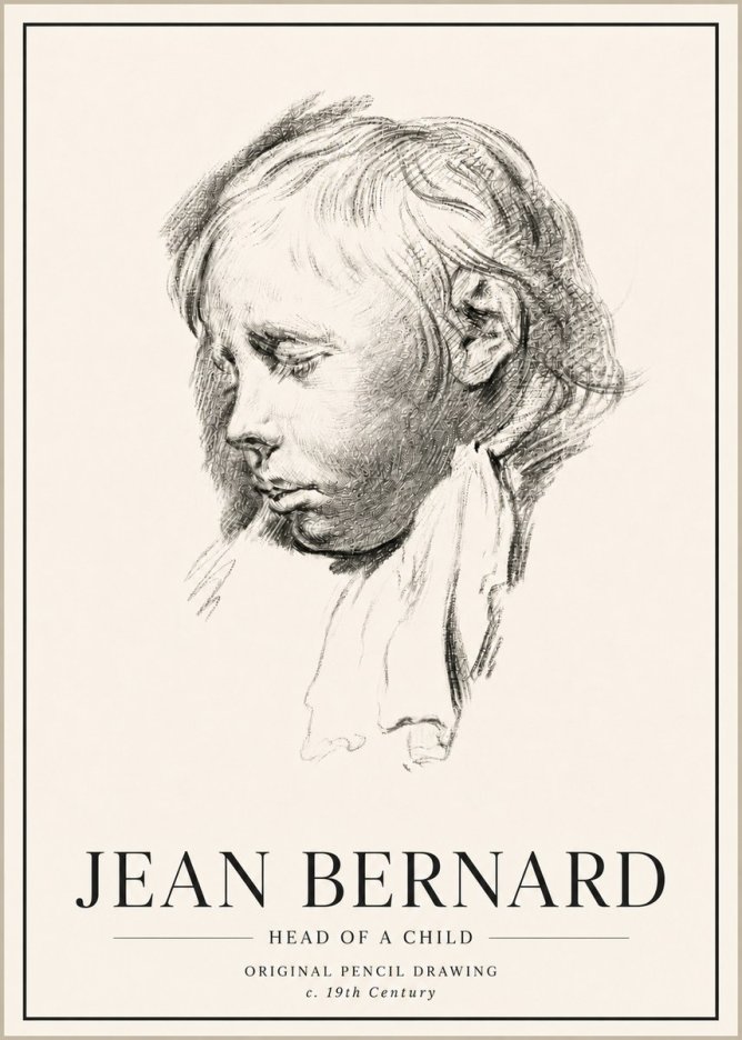 Jean Bernard Head of a Child No5 - Juliste
