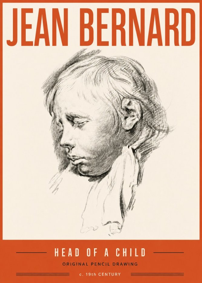 Jean Bernard Head of a Child No6 - Juliste