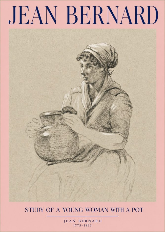 Jean Bernard Study of a Young Woman with a Pot No2 - Juliste