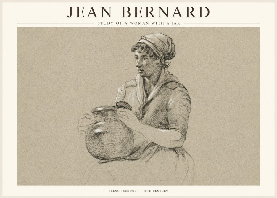 Jean Bernard Study of a Young Woman with a Pot No5 - Juliste