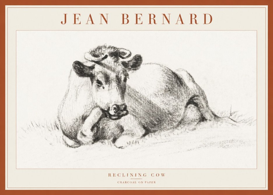 Jean Bernard Reclining Cow I No1 - Juliste