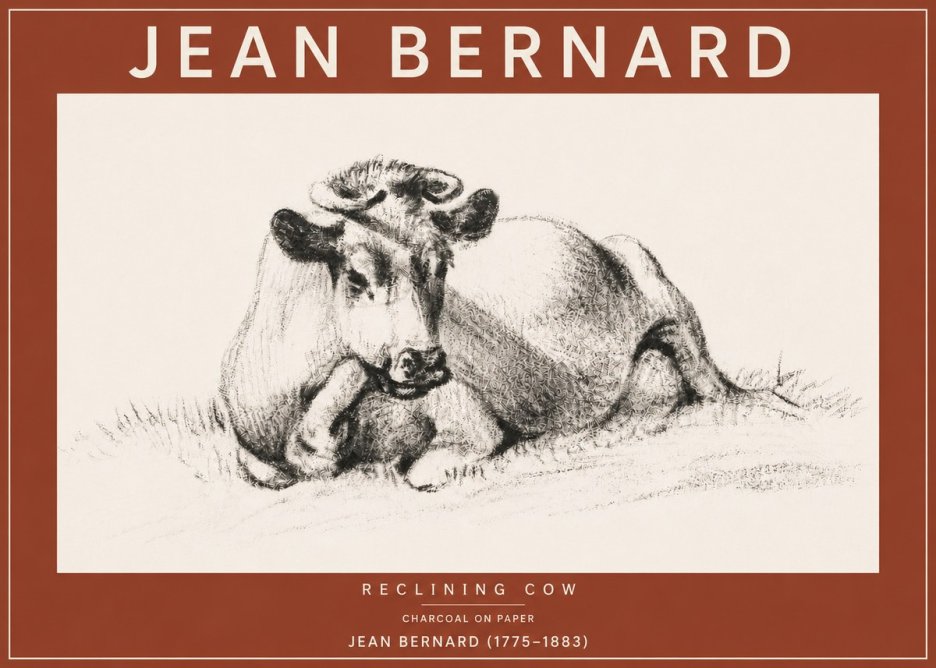 Jean Bernard Reclining Cow I No4 - Juliste