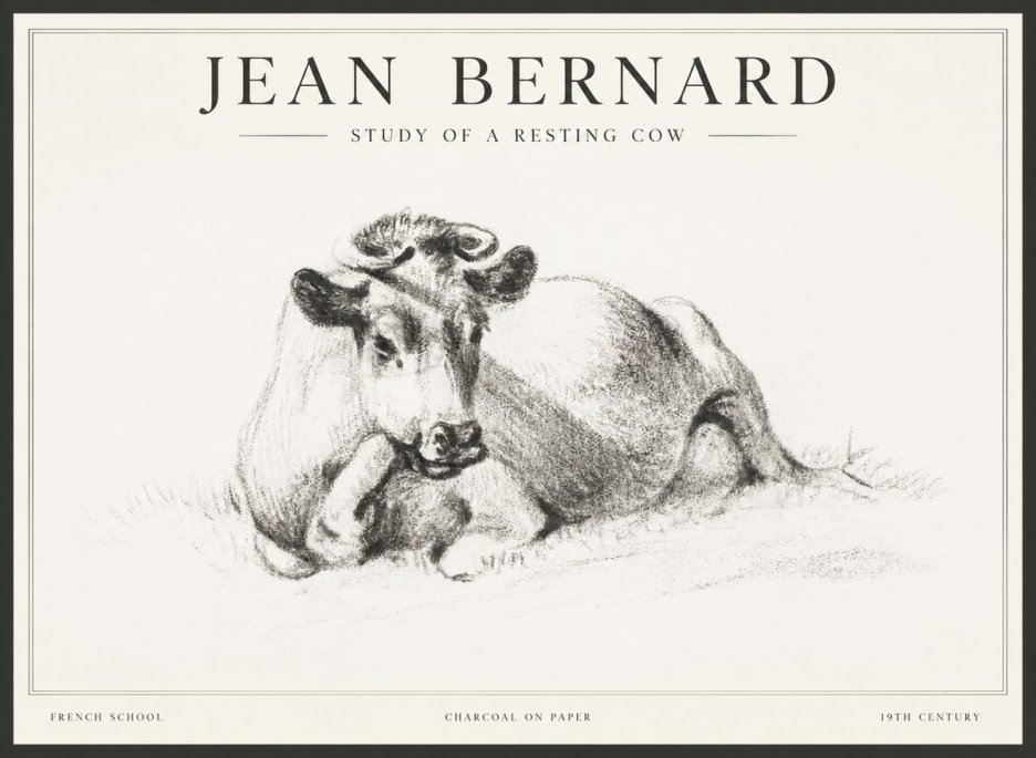 Jean Bernard Reclining Cow I No5 - Juliste