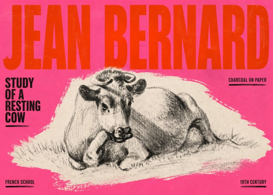 Jean Bernard Reclining Cow I No6 - Juliste