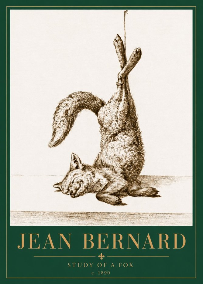 Jean Bernard Study of a Fox No3 - Juliste