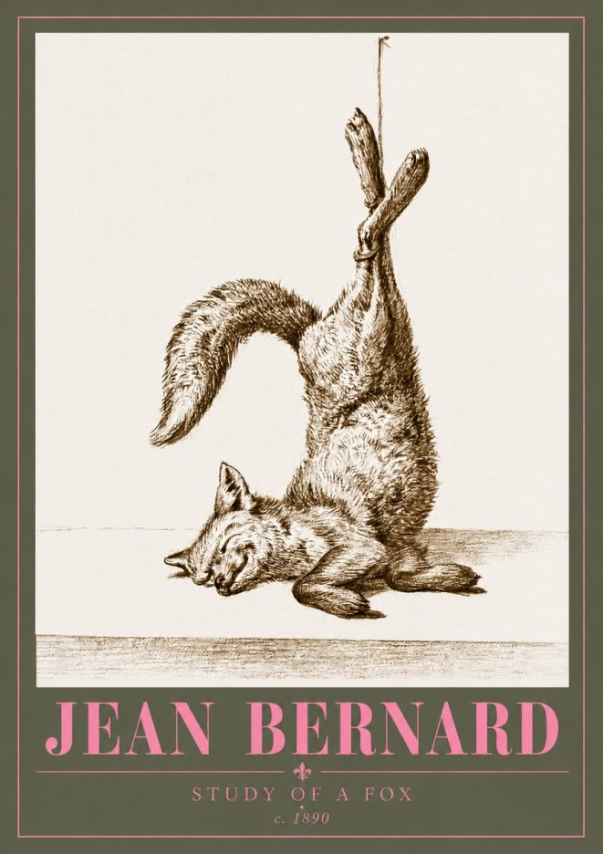 Jean Bernard Study of a Fox No5 - Juliste