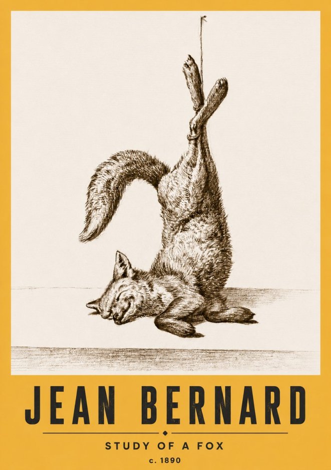 Jean Bernard Study of a Fox No6 - Juliste