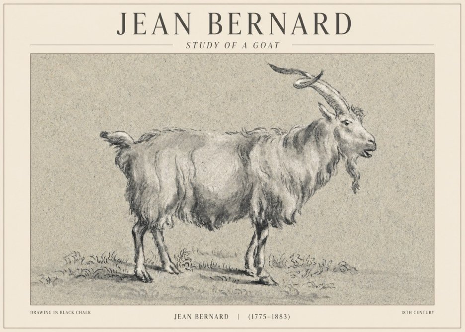 Jean Bernard Study of a Goat II No1 - Juliste