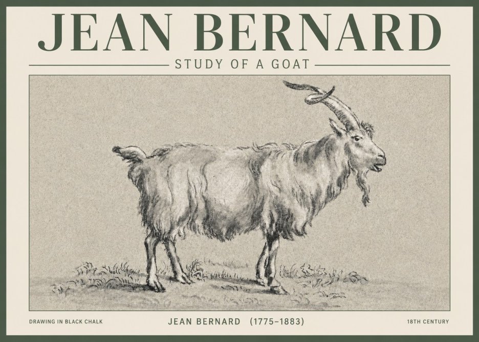 Jean Bernard Study of a Goat II No3 - Juliste