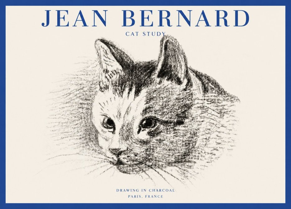 Jean Bernard Cat Study III No2 - Juliste