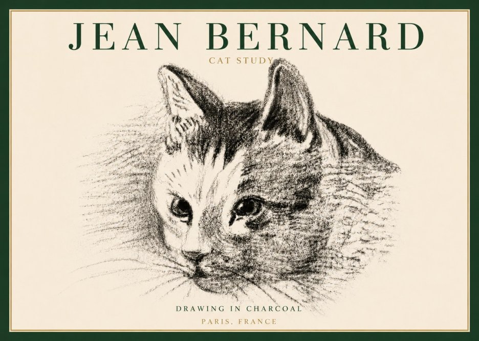 Jean Bernard Cat Study III No4 - Juliste