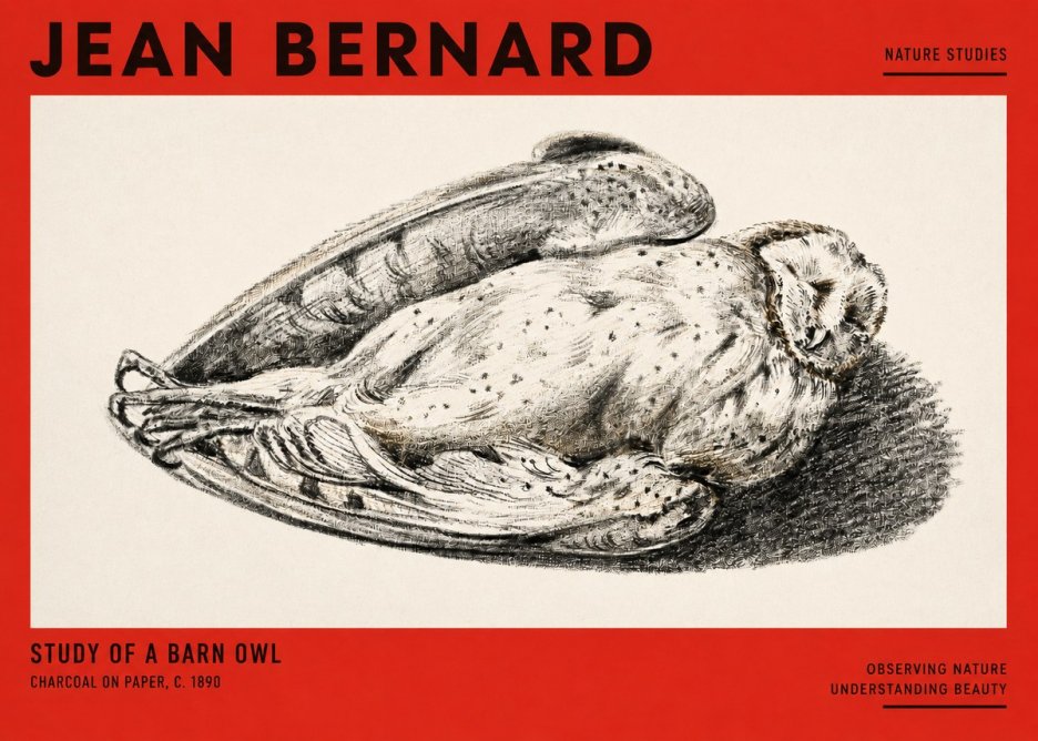 Jean Bernard Sleeping Owl No3 - Juliste