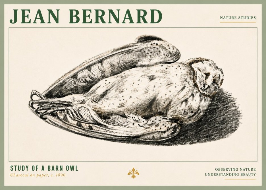 Jean Bernard Sleeping Owl No6 - Juliste