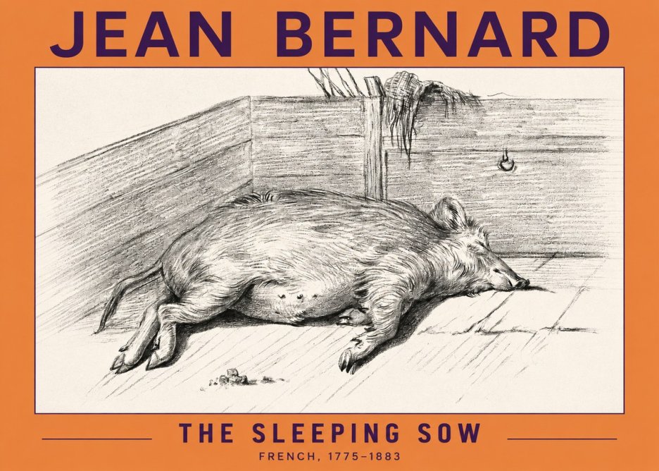 Jean Bernard The Sleeping Sow No2 - Juliste