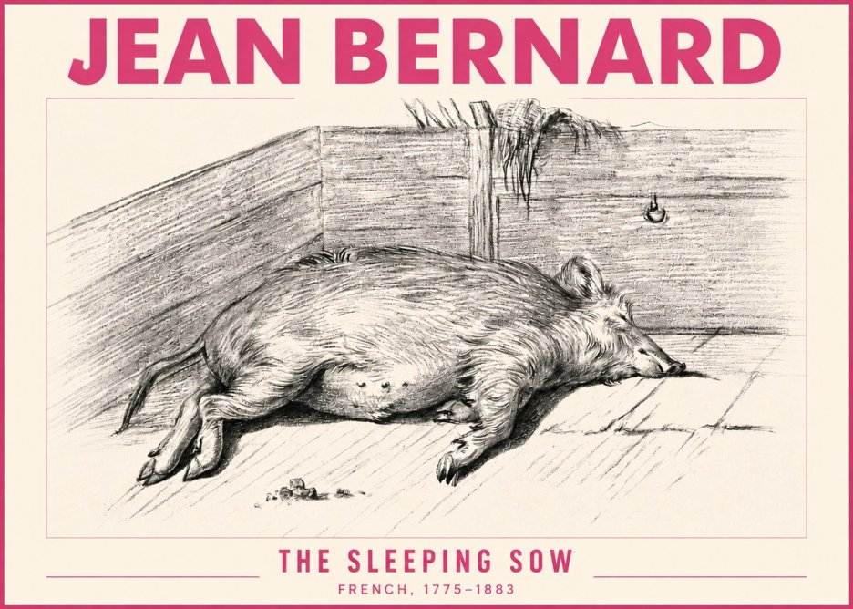Jean Bernard The Sleeping Sow No3 - Juliste