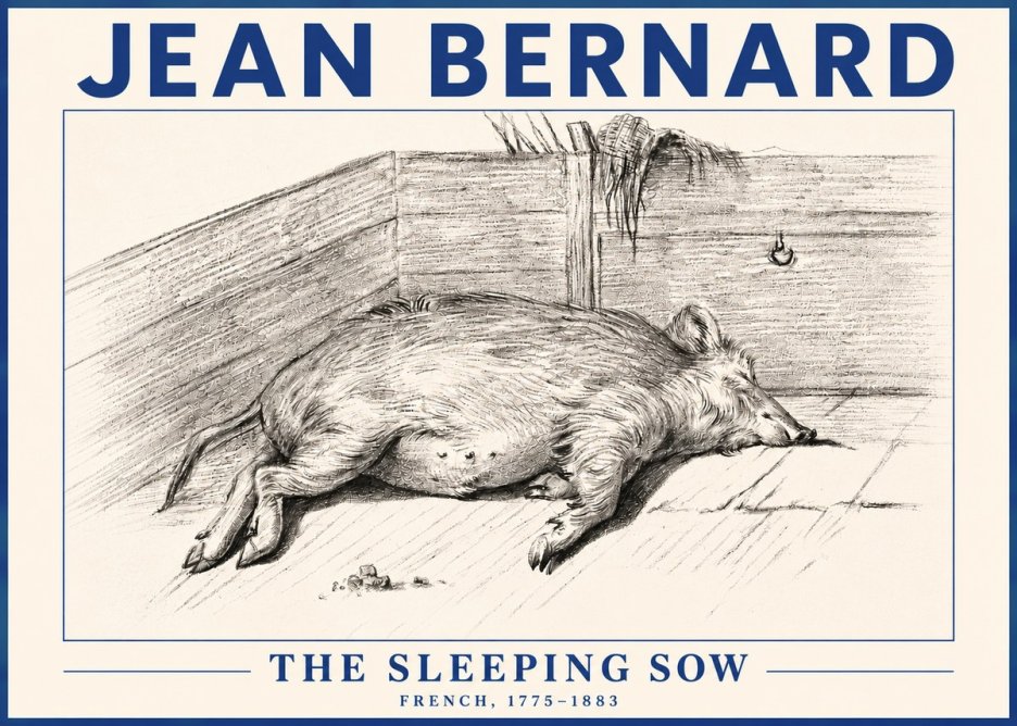 Jean Bernard The Sleeping Sow No5 - Juliste