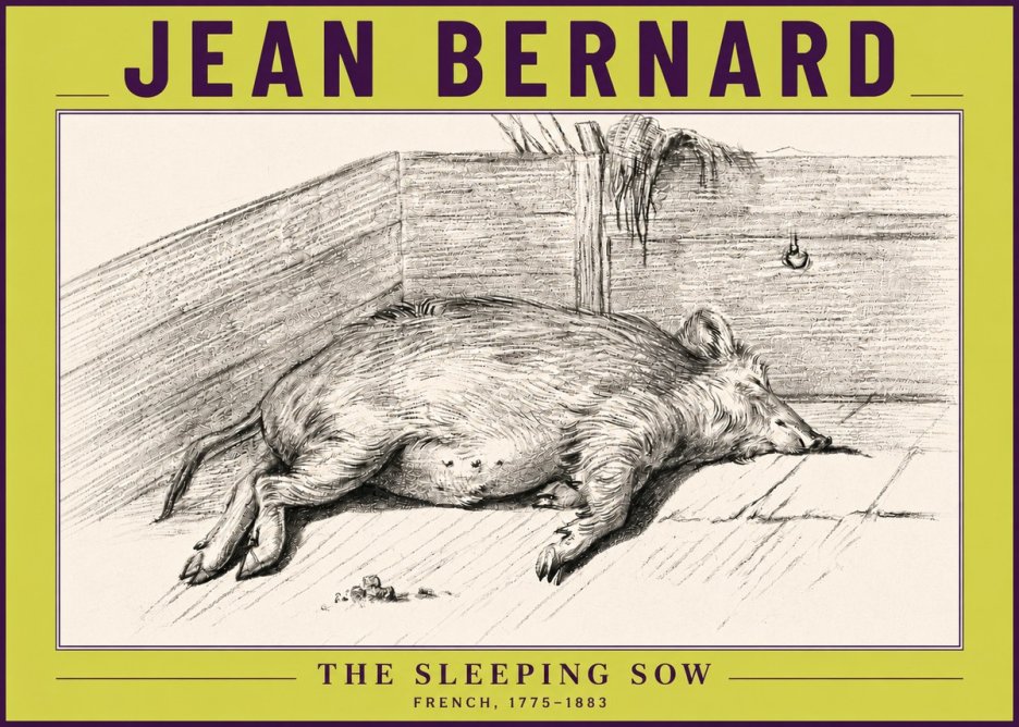 Jean Bernard The Sleeping Sow No6 - Juliste