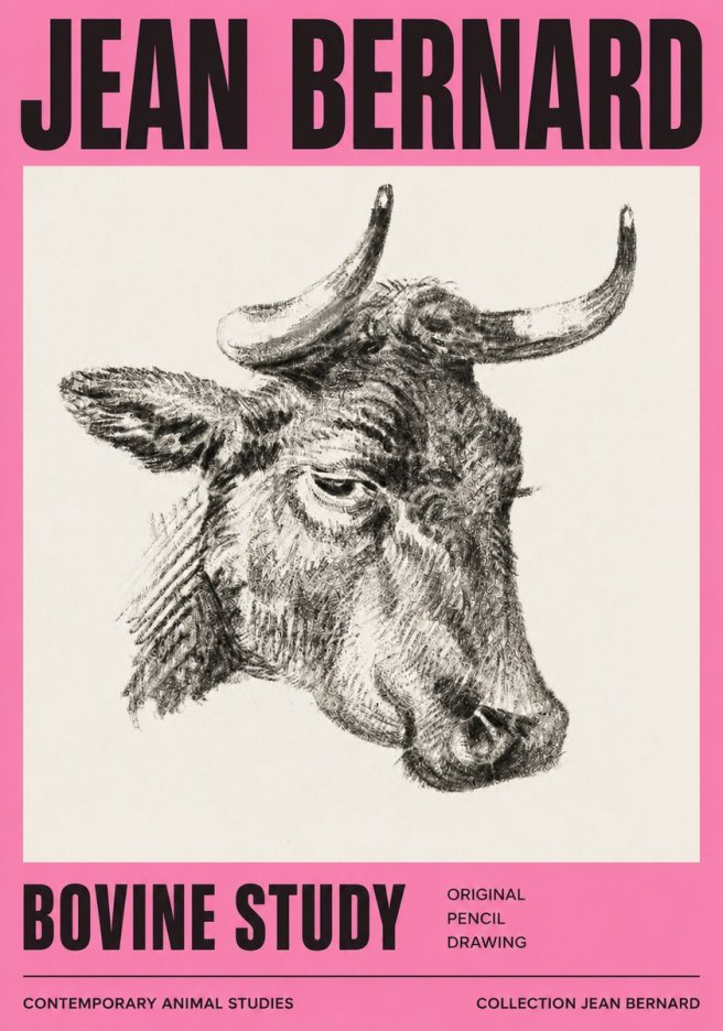 Jean Bernard Bovine Study I No3 - Juliste