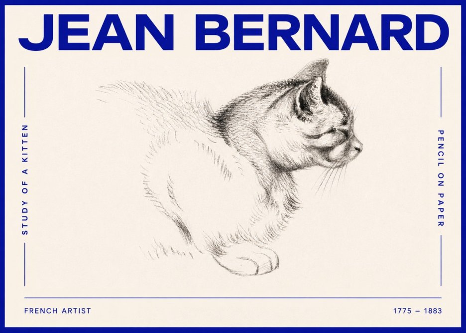 Jean Bernard Study of a Kitten II No4 - Juliste