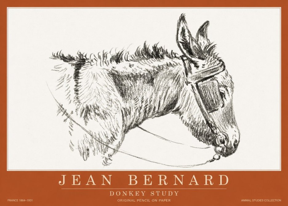 Jean Bernard Donkey Study II No2 - Juliste