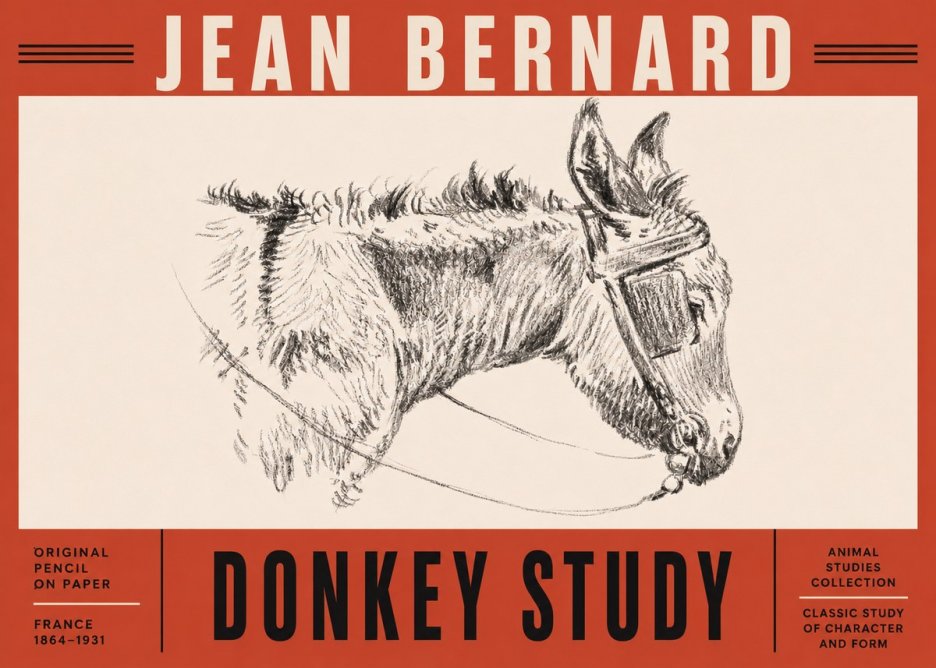 Jean Bernard Donkey Study II No5 - Juliste
