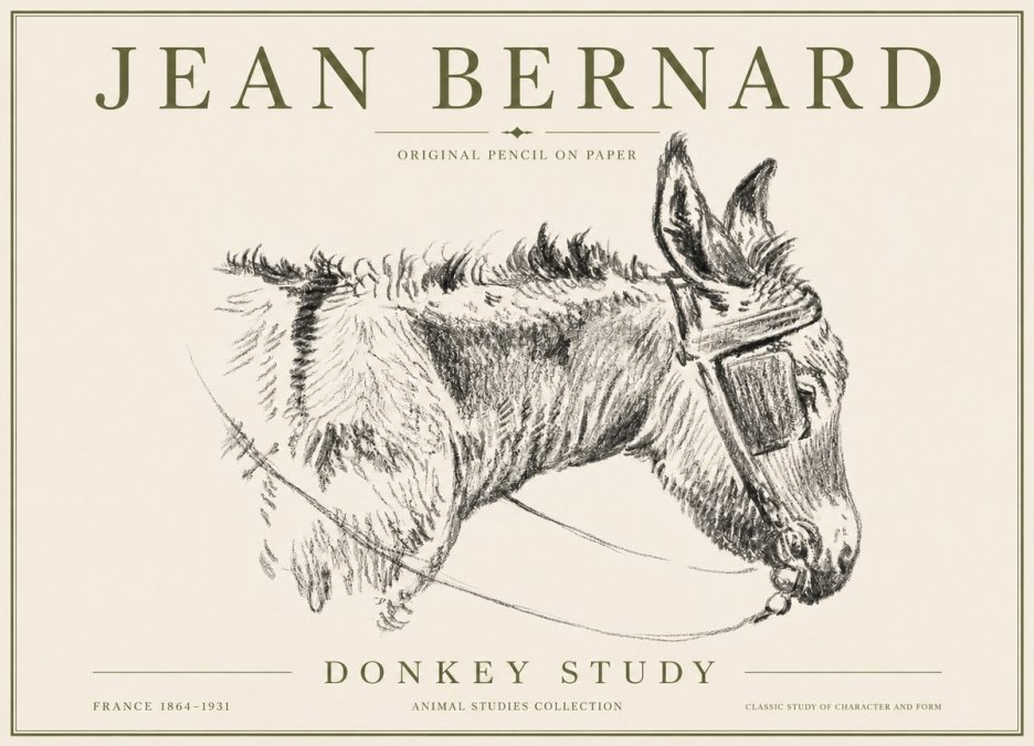 Jean Bernard Donkey Study II No6 - Juliste