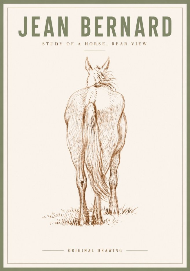Jean Bernard Study of a Horse, Rear View No5 - Juliste
