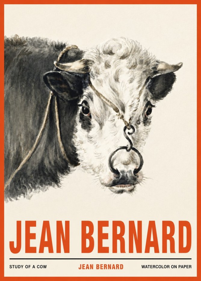 Jean Bernard Study of a Cow I No4 - Juliste