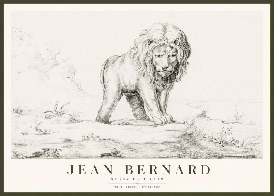 Jean Bernard Study of a Lion I No1 - Juliste