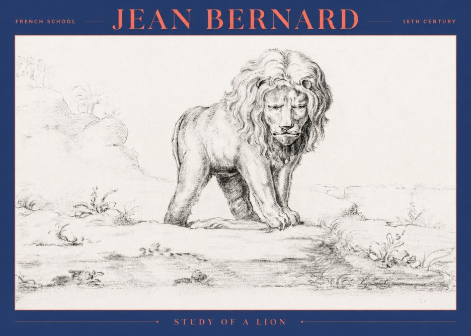 Jean Bernard Study of a Lion I No2 - Juliste