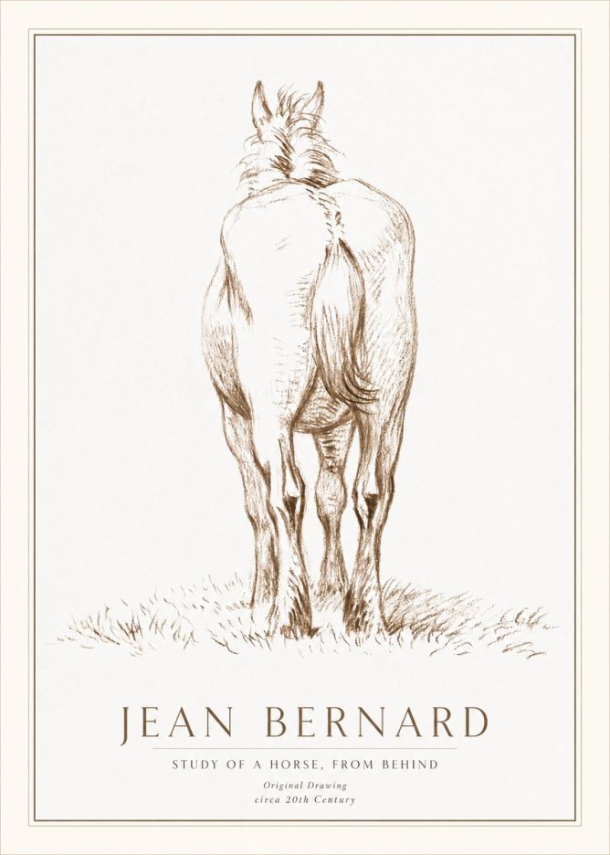 Jean Bernard Horse Study - from Behind No2 - Juliste