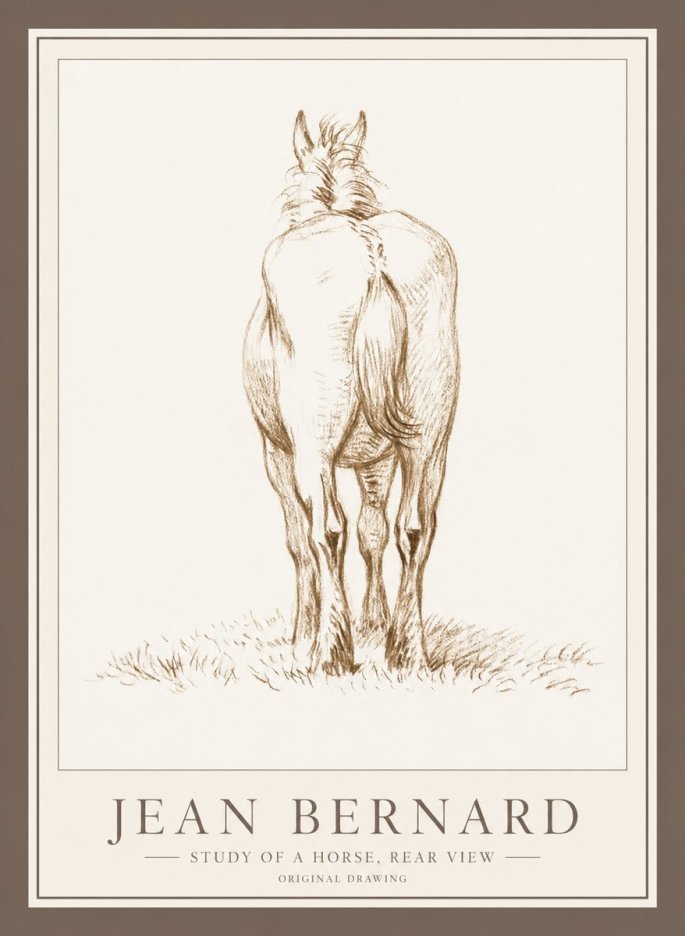 Jean Bernard Horse Study - from Behind No5 - Juliste