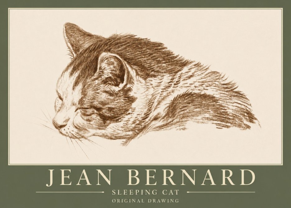 Jean Bernard Sleeping Cat II No3 - Juliste