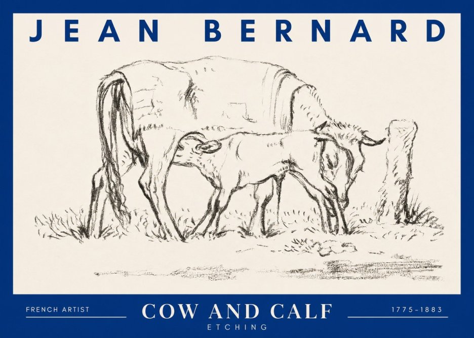 Jean Bernard Cow and Calf I No2 - Juliste