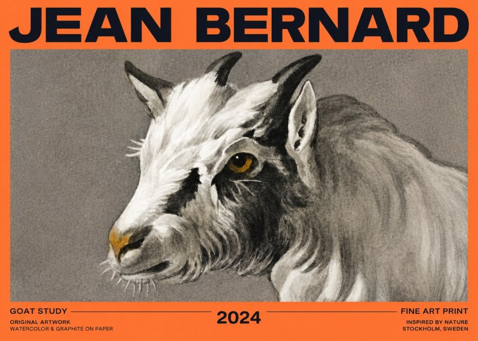 Jean Bernard Goat Study No2 - Juliste