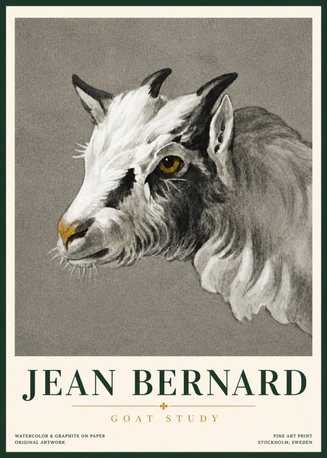 Jean Bernard Goat Study No3 - Juliste