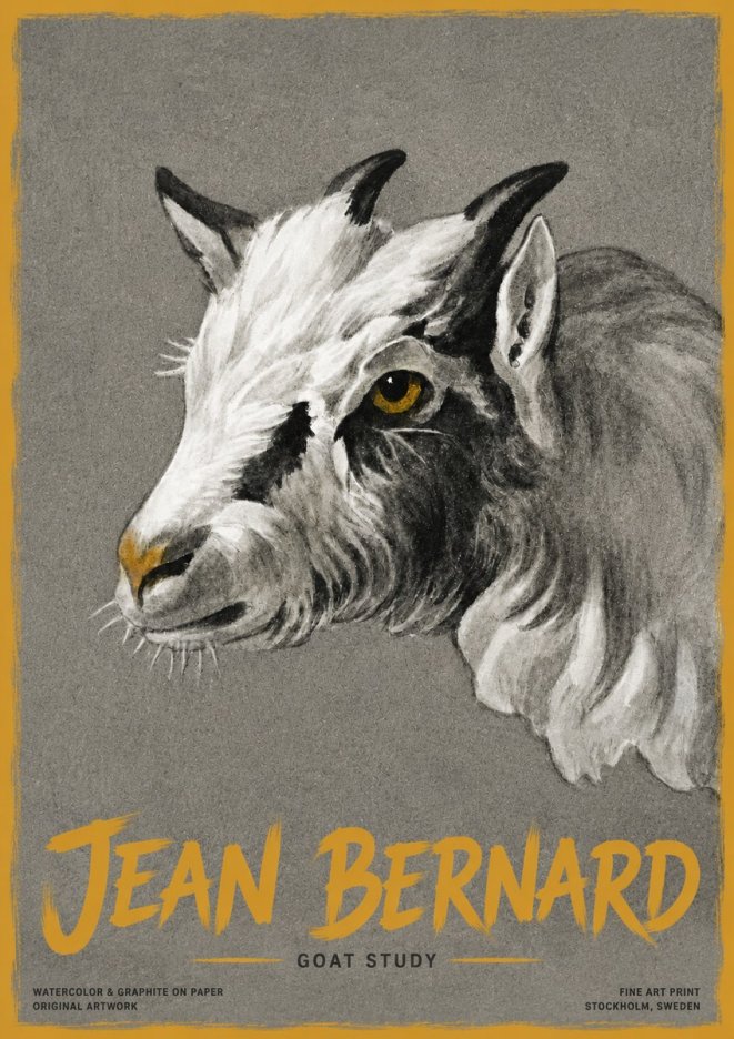Jean Bernard Goat Study No4 - Juliste