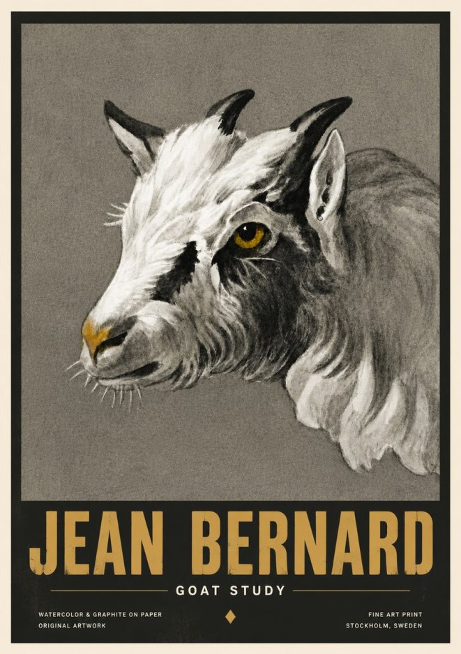 Jean Bernard Goat Study No5 - Juliste