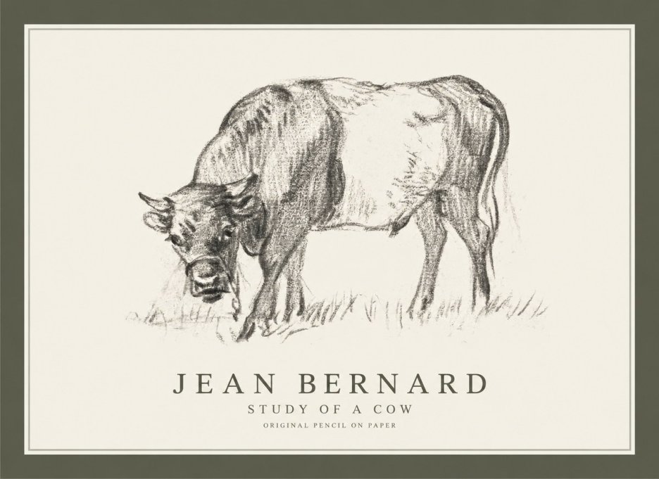 Jean Bernard Study of a Cow II No1 - Juliste